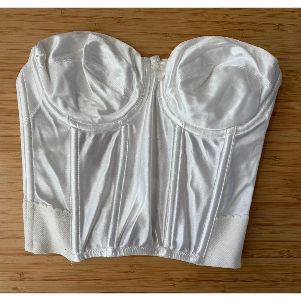 Vintage Pink Label Victoria's Secret Ivory Lace Corset Bustier 32B